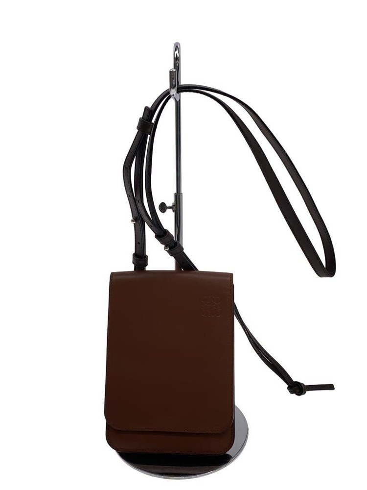 LOEWE shoulder bag leather Brown plain Used