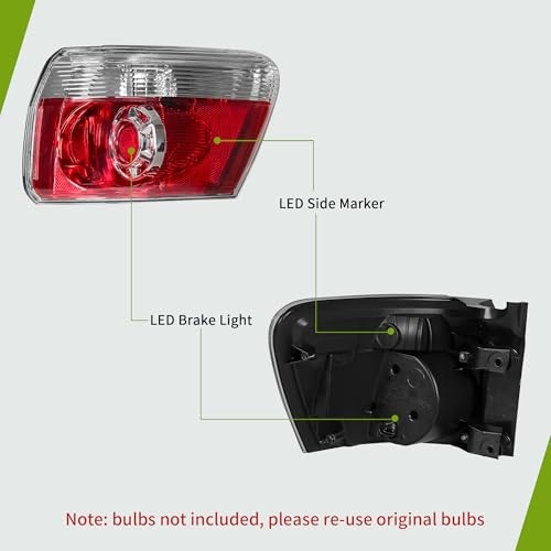 Tail Light Assembly Compatible With 2007-2012 Red Fit 07-12 Acadia SUV Outer
