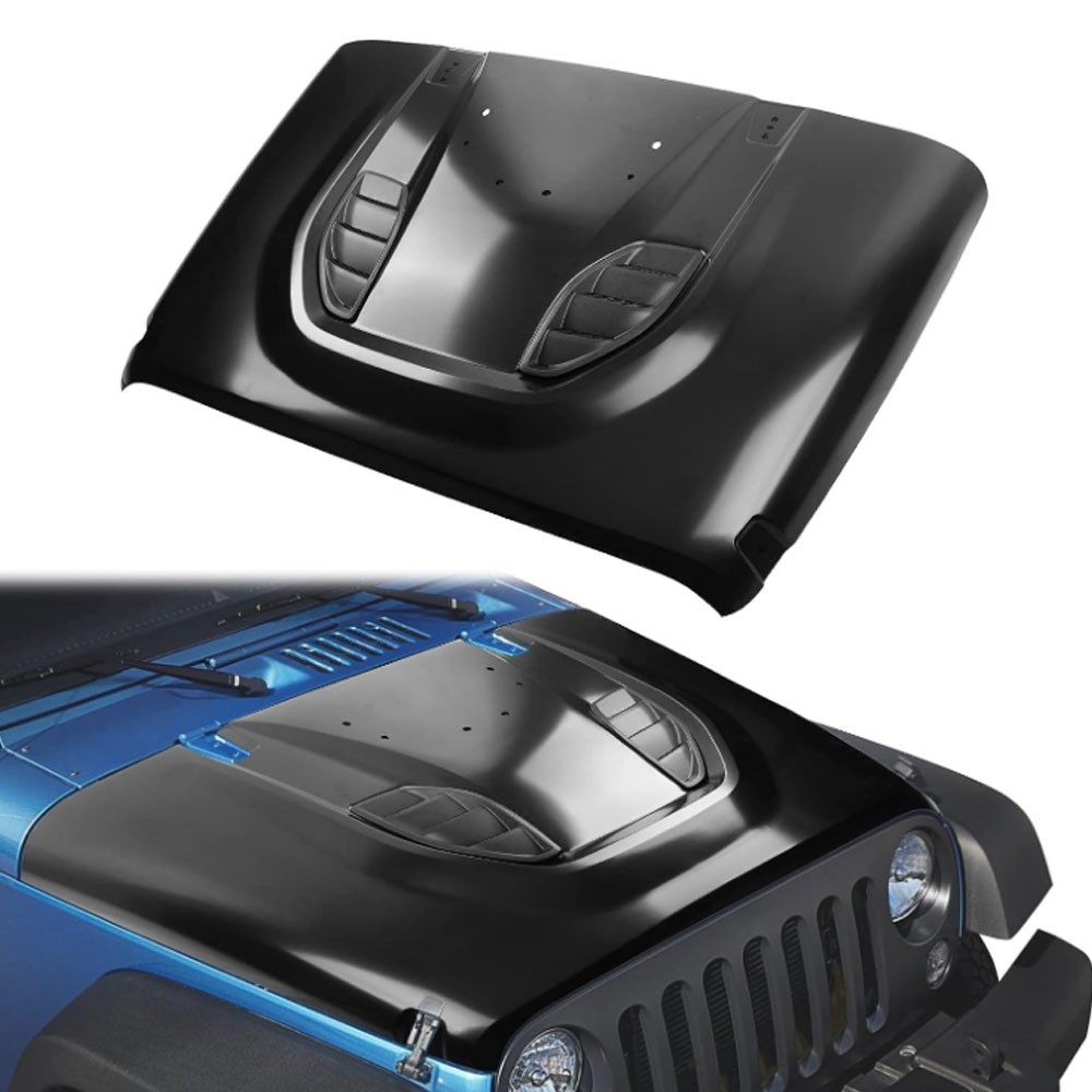 For 2007-18 Jeep Wrangler JK JKU Metal Replacement Hood 10th Anniversary Style