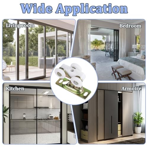 4Pcs Sliding Pocket Door Rollers Assembly for Johnson Part Hardware Kit,