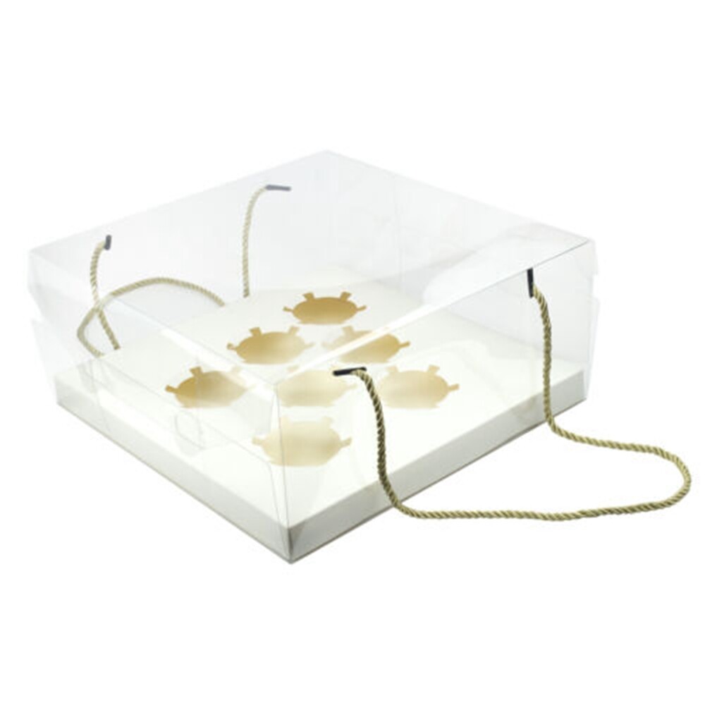 2pc Cake Boxes with 7pcs Random Toppers ECO-FRIENDLY Cupcake Containers