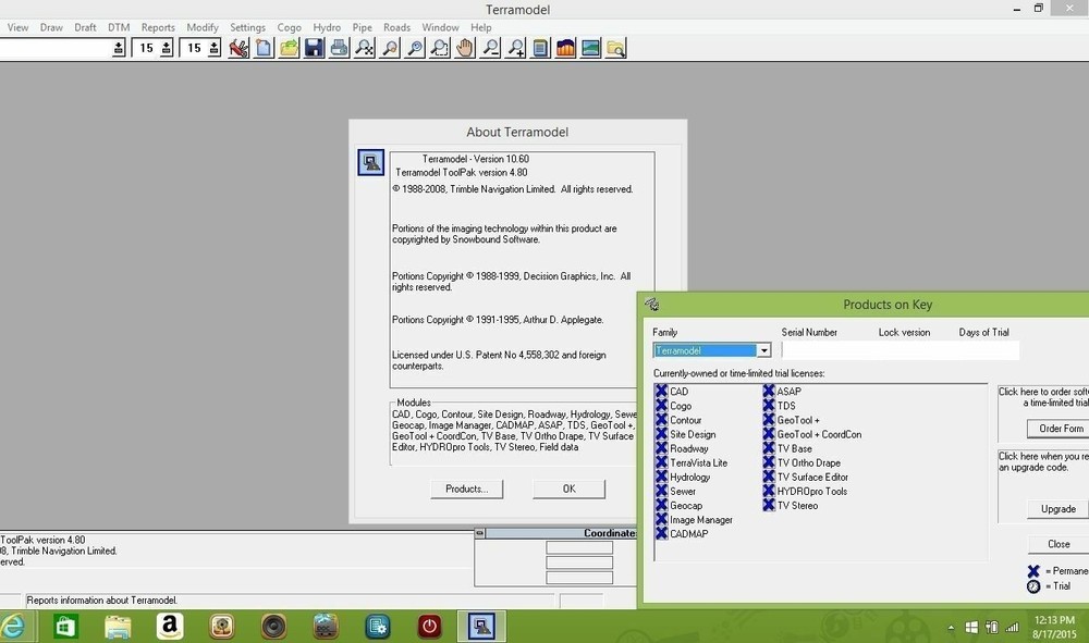 Trimble Terramodel 10.60 Hardlock Key and Disk