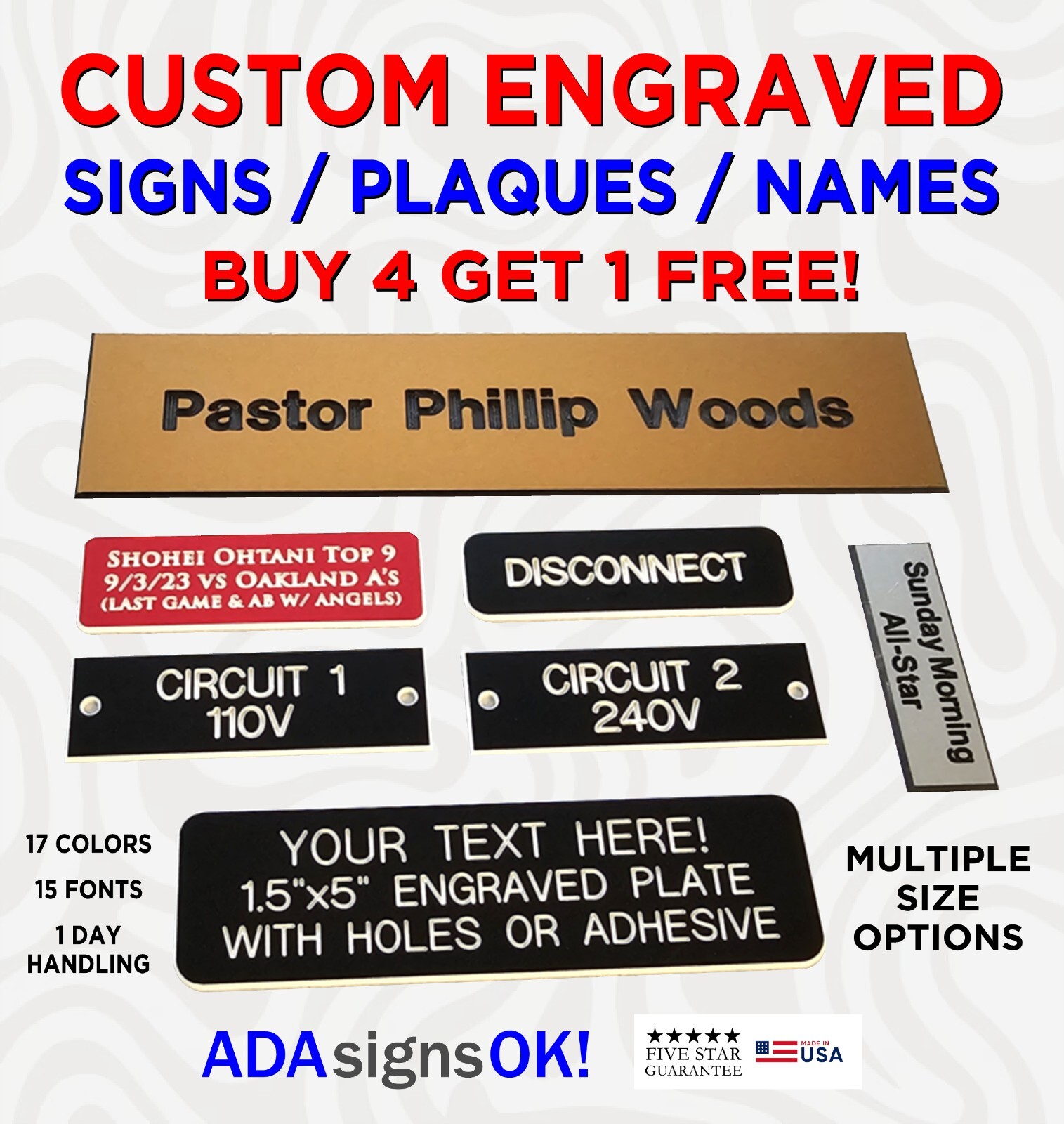 ENGRAVED SIGNS! Custom Name Plates, Plastic Labels, Office Door & Desk Plaques