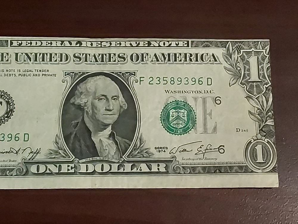 1974 $1 Bill - Cutting Error & Shifted Overprint! MAJOR MULTI-ERROR NOTE! 1