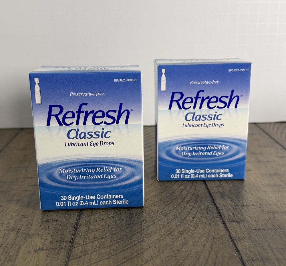 Refresh Classic Lubricant Eye Drops Single-Use Containers 30 EA 2 Boxes EXP 1/27