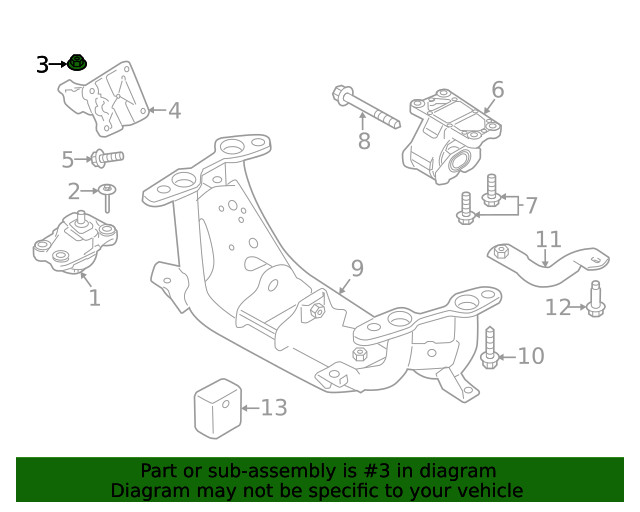 Genuine Land-Rover Motor Mount Nut LR033197