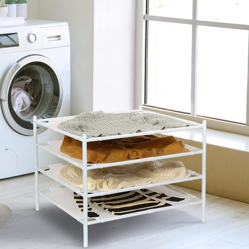 Sweater Drying Rack 4-Pack Stackable Mesh Clothes Drying Rack Laundry Drying