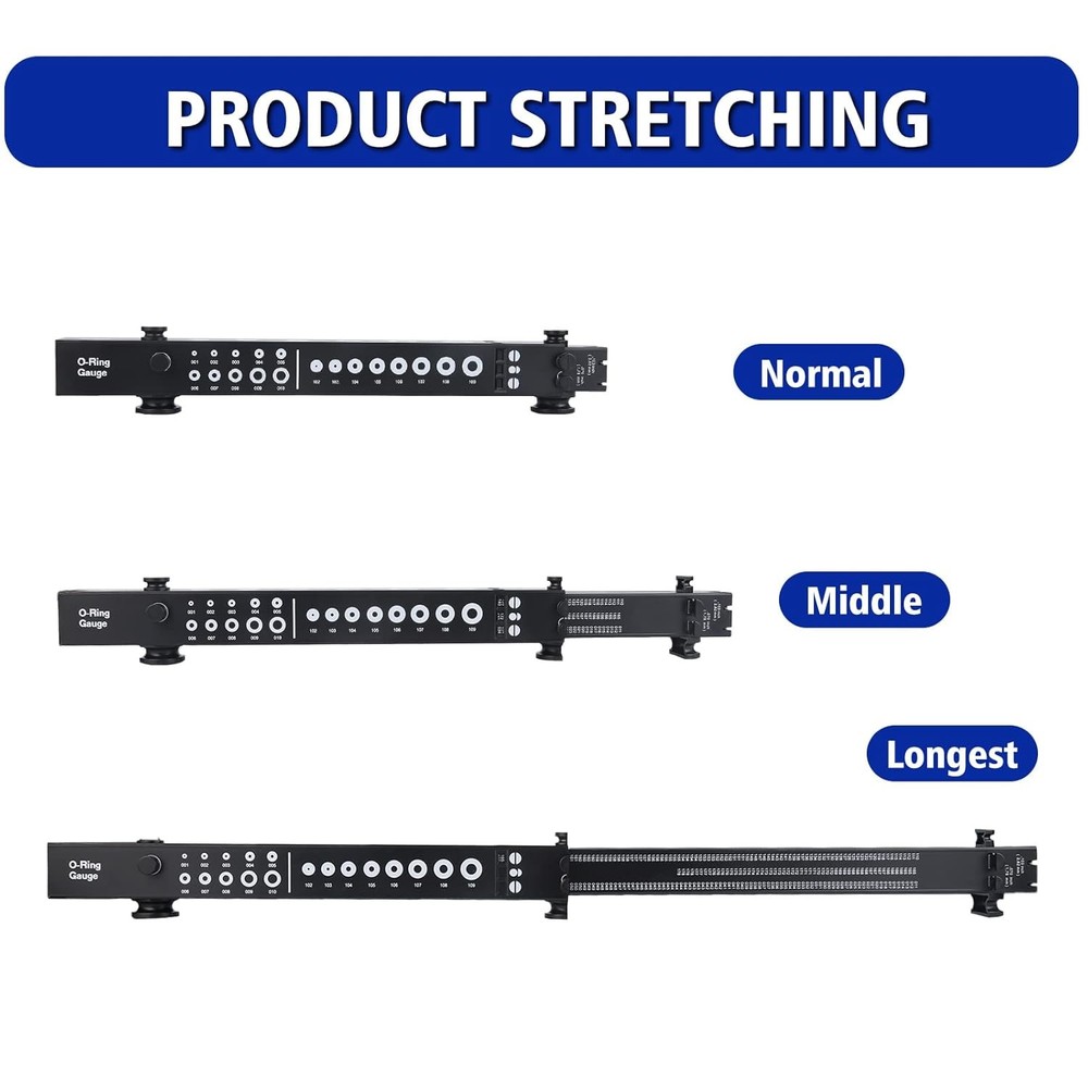 O-Ring Gauge Make Work Smart, Telescoping O Ring Sizing Plastic Gauge, Black