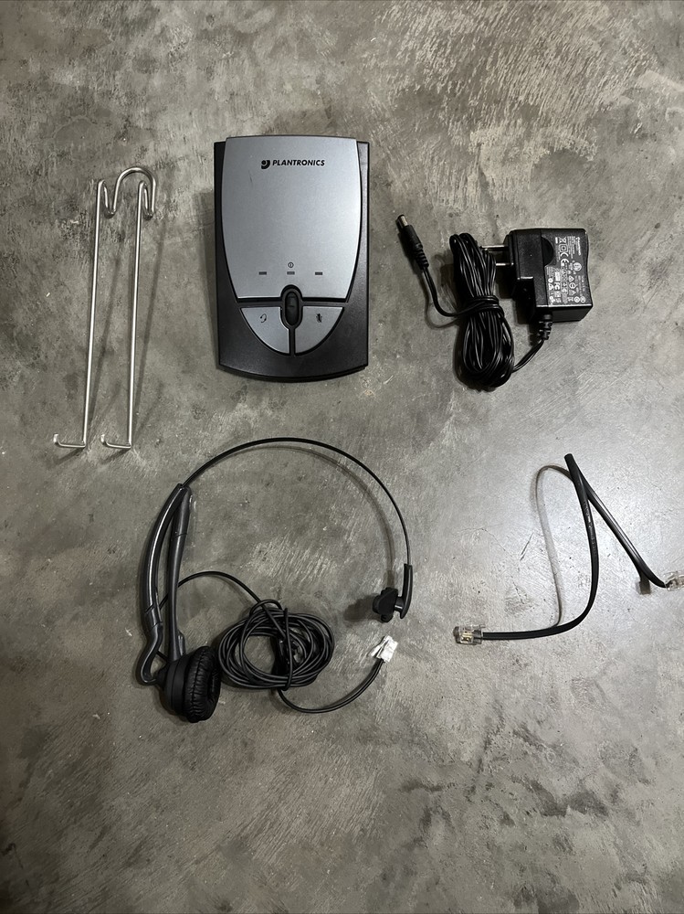 Plantronics S12 Corded Telephone Headset System ~ Complete Set