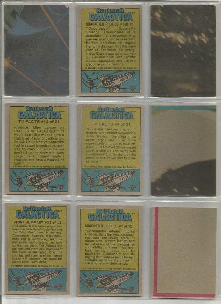 Nine Battlestar Galactica cards -- ORIGINAL SERIES!