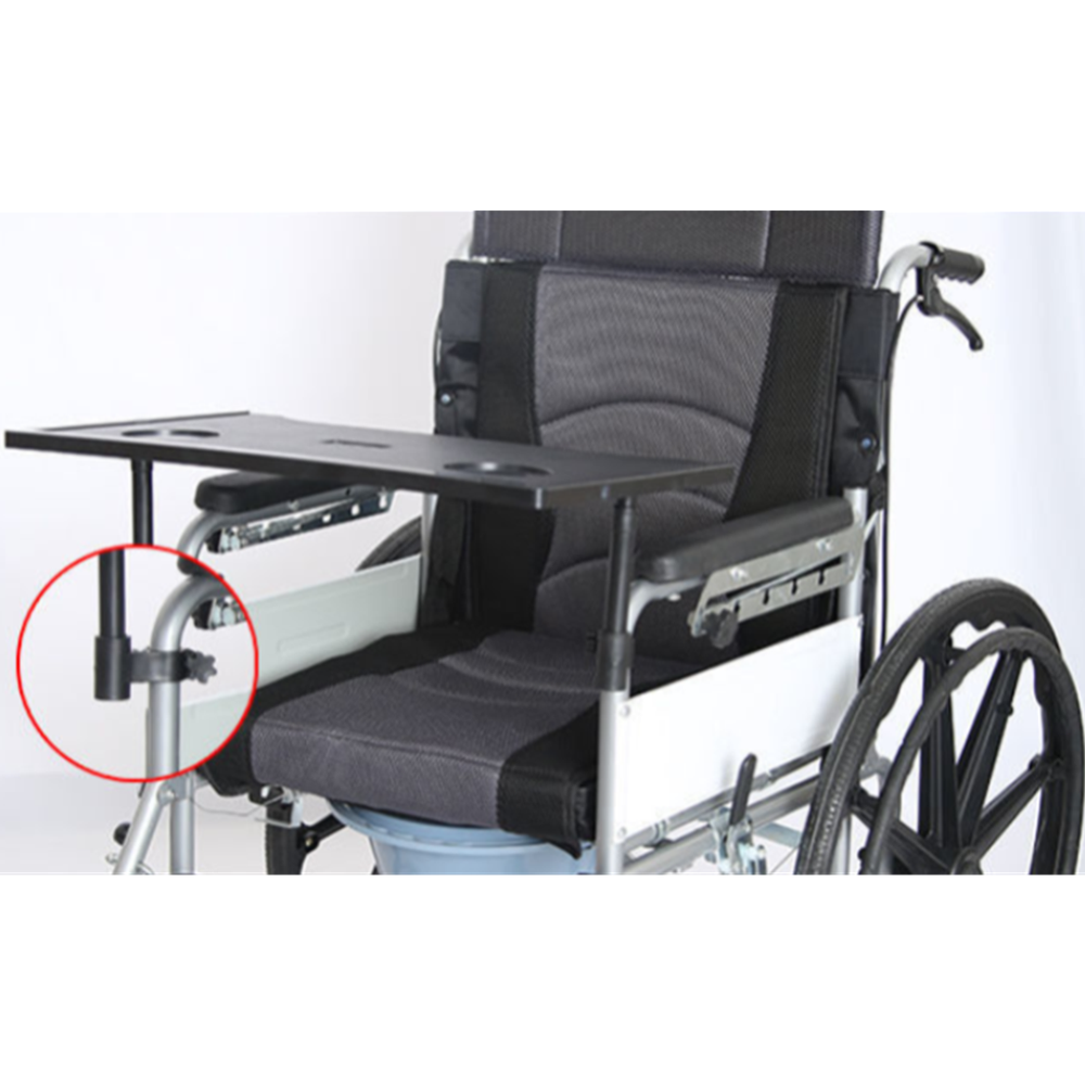 Wheelchair Table Tray w/Cup Holders Durable Removable for Easting Reading US