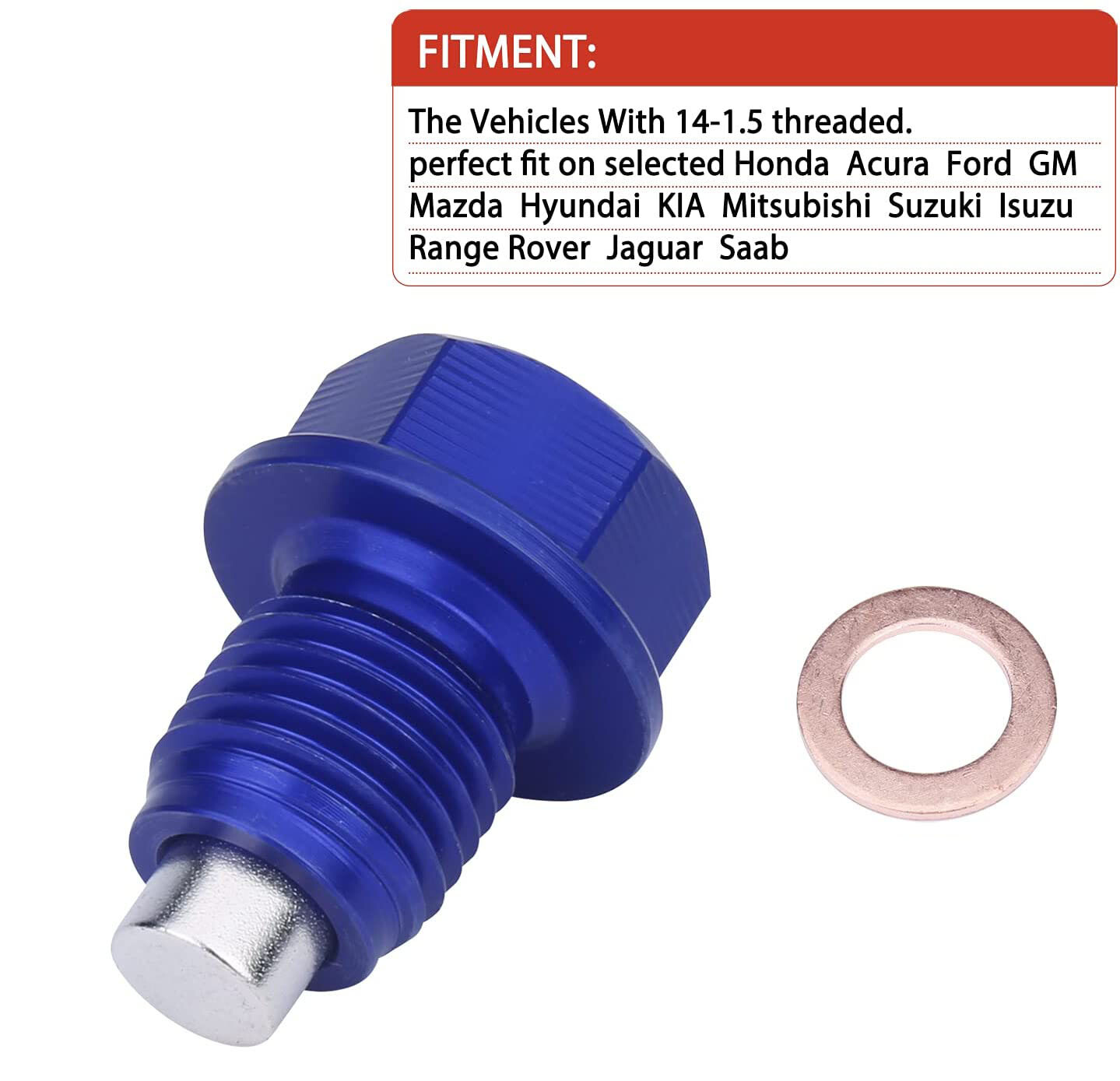 2PCS M14x1.5 Car Universal Engine Magnetic Oil Drain Plug Screw Nut Bolt Sumps