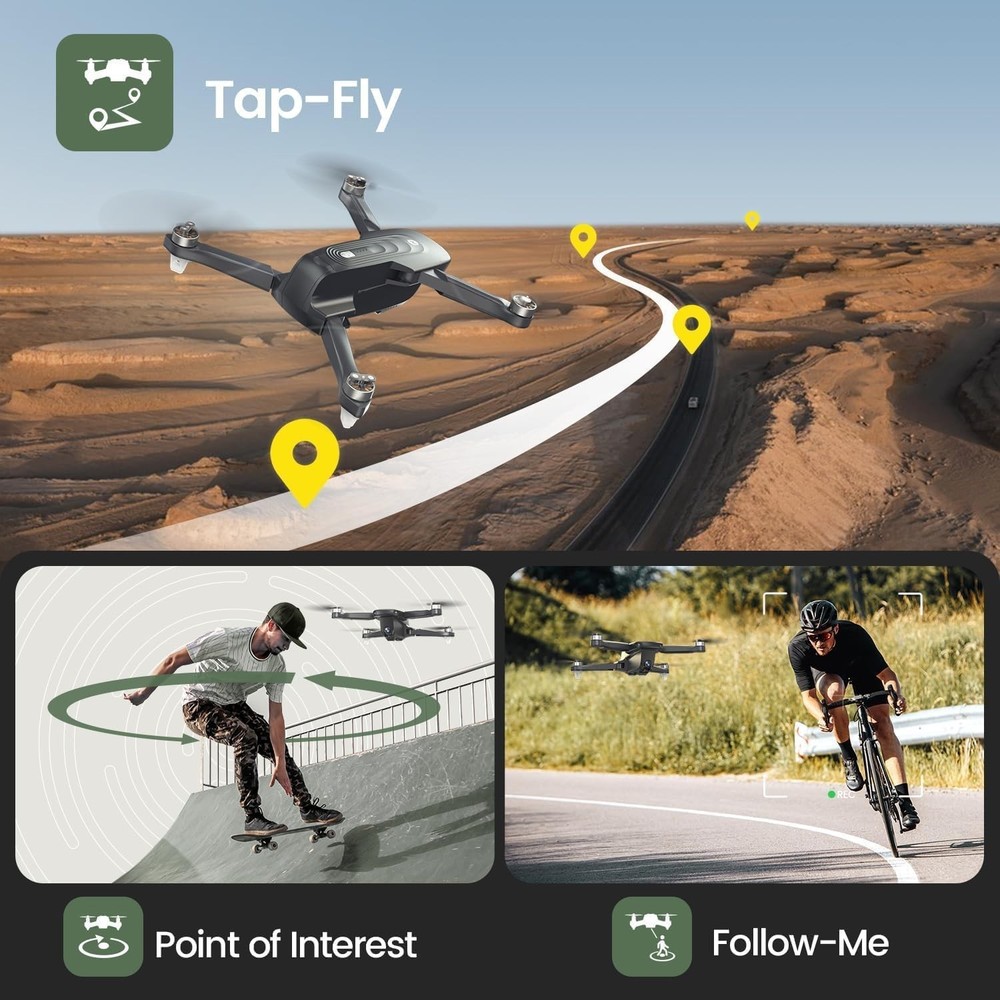 Compact GPS Drone with 4K Camera, Auto Return, 46 Min Flight