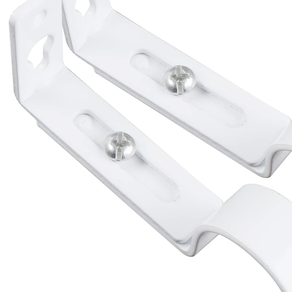 White Adjustable Curtain Rod Brackets 10 Pack Drapery Bracket for