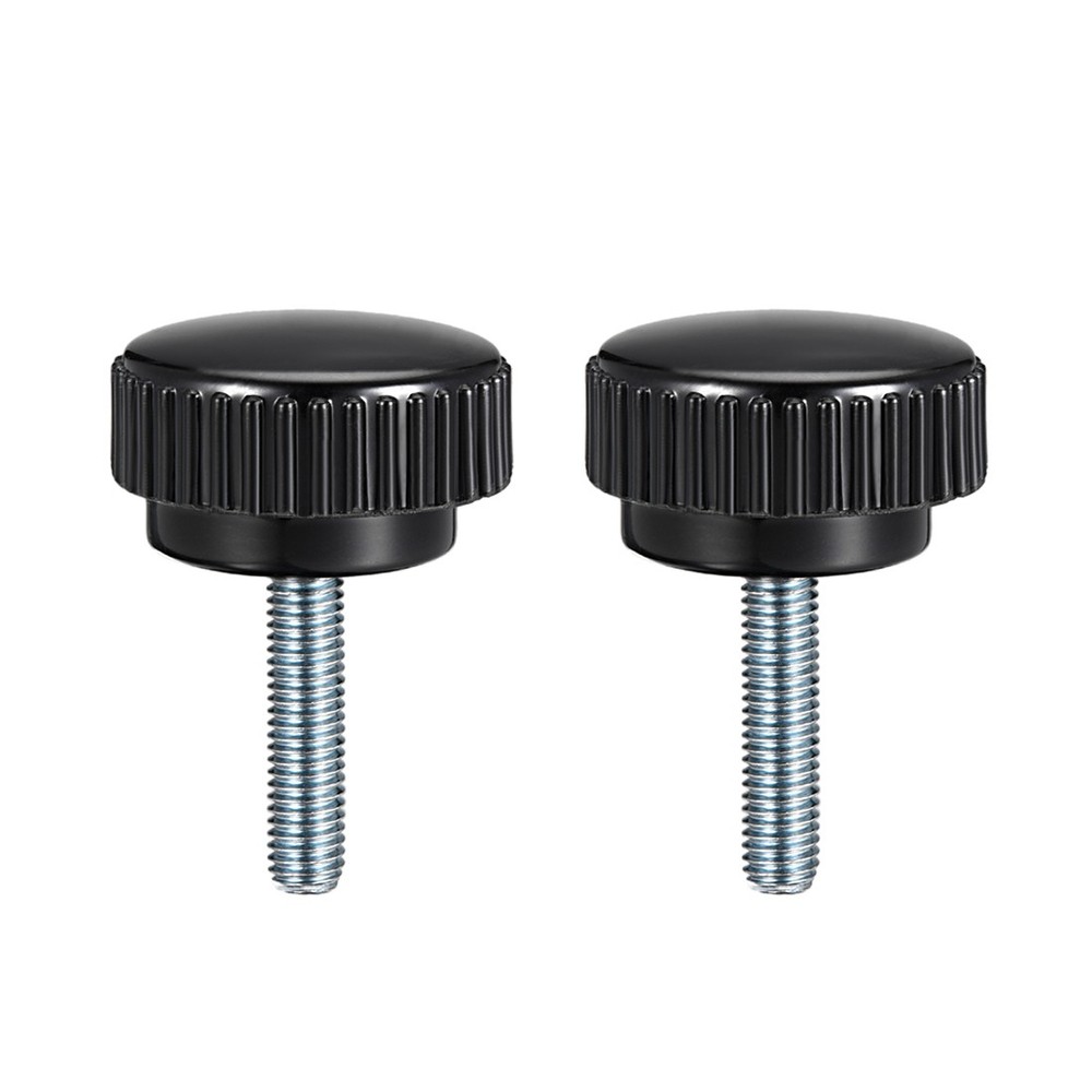 M8 x 25mm male thread knurled locking knobs 2 pcs