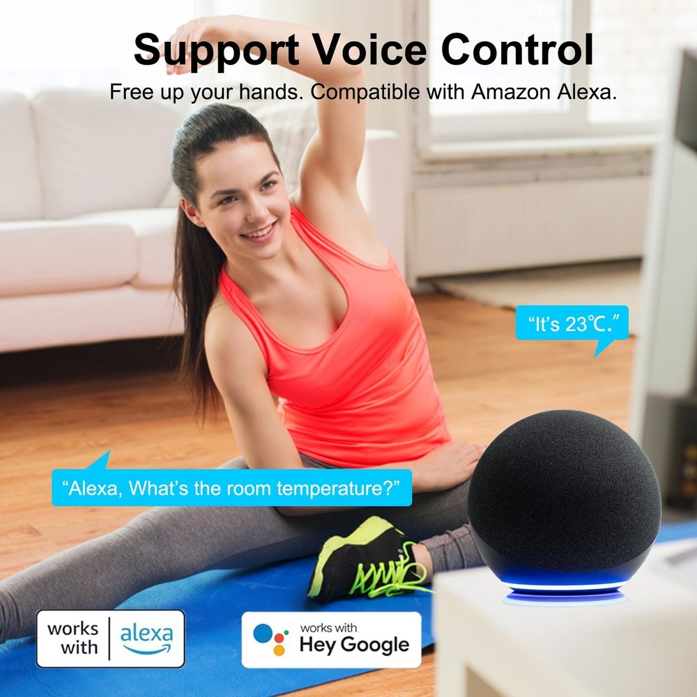 Smart Digital Thermometer Hygrometer, WiFi Indoor Temperature Humidity Sensor...