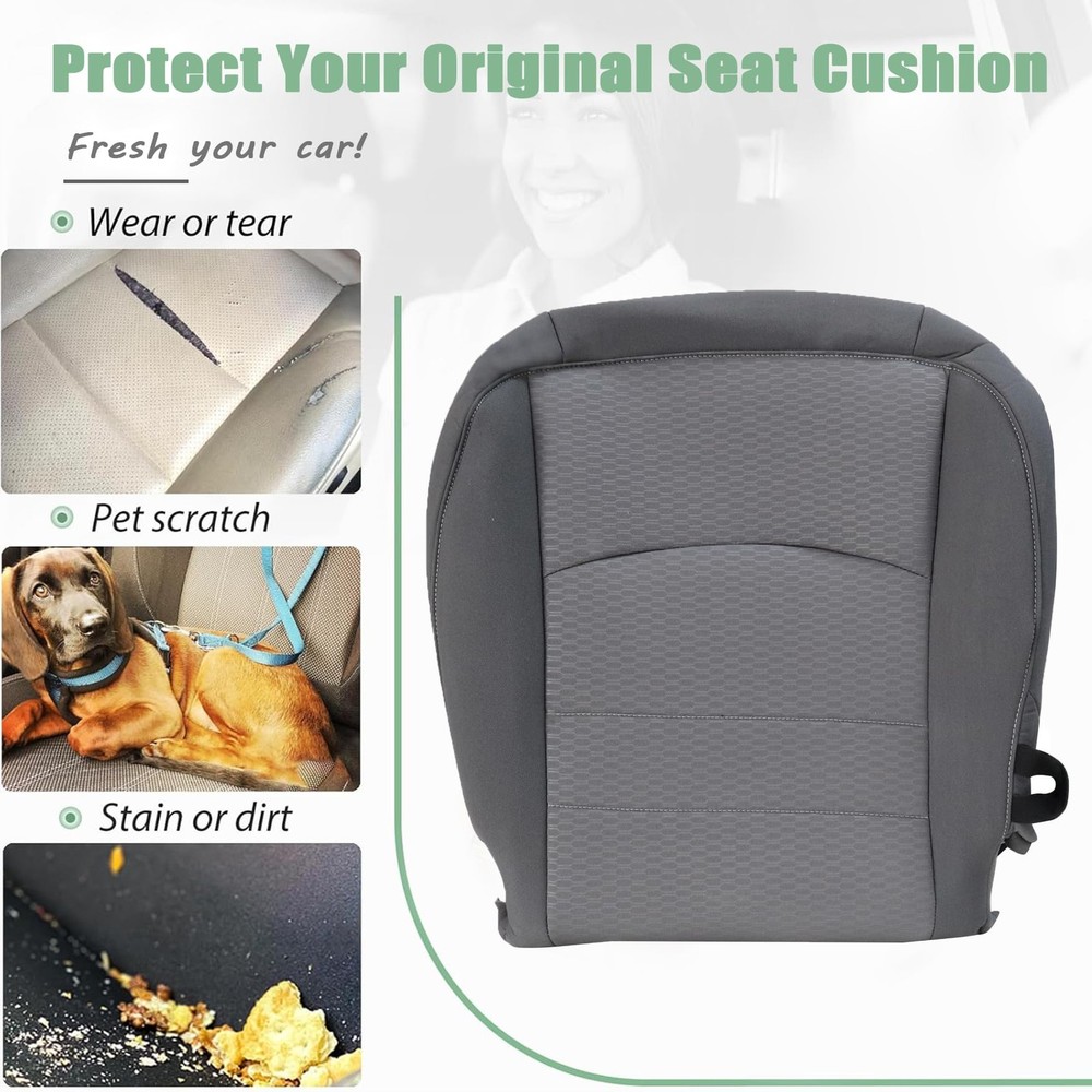 Cloth Driver Side Bottom Replacement Seat Cover(#X8) Gray Driver Bottom