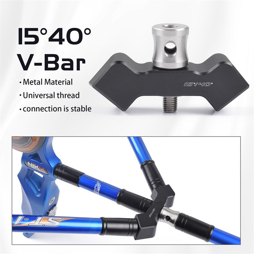 V-Bar Mount, Fixed Aluminum Archery Recurve Bow Stabilizer,Black