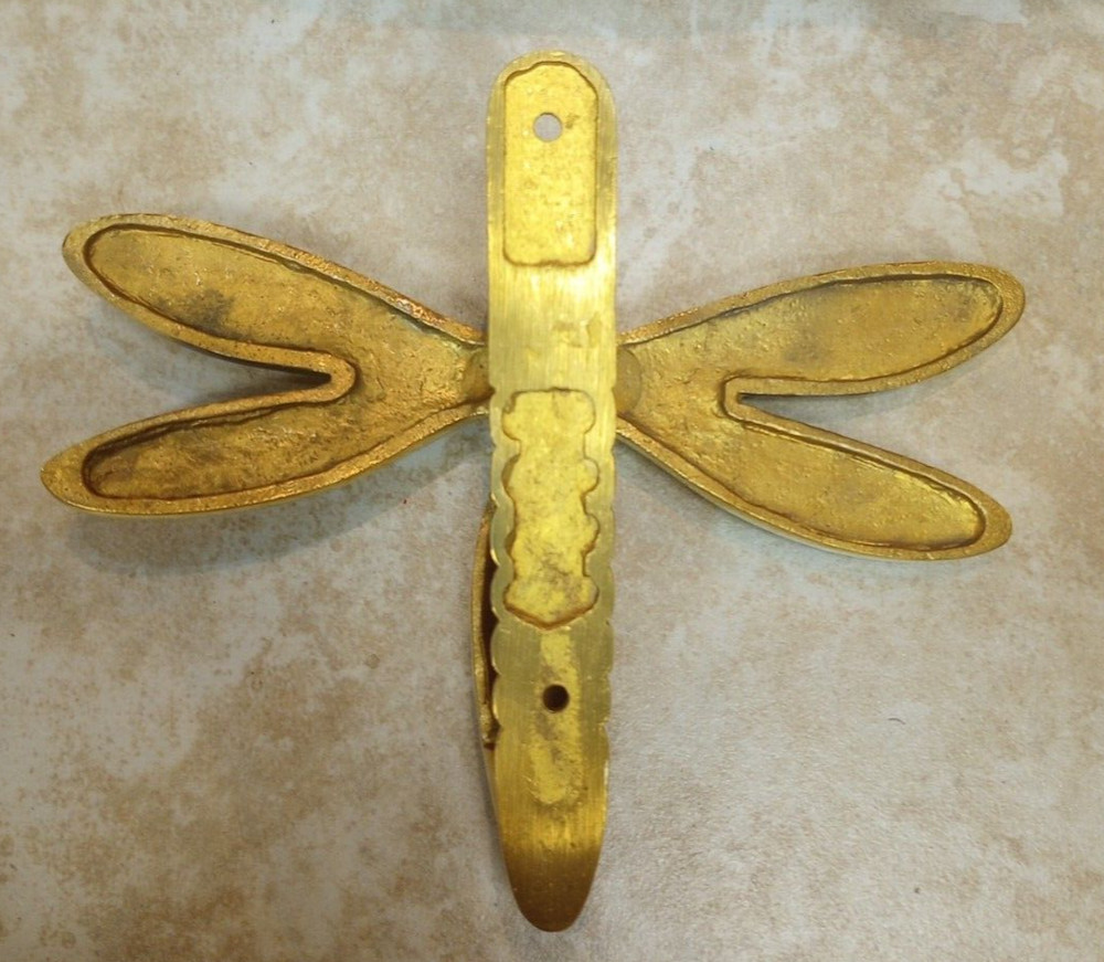Decorative Solid Brass Dragonfly Hardware Door Knocker Polished Brass