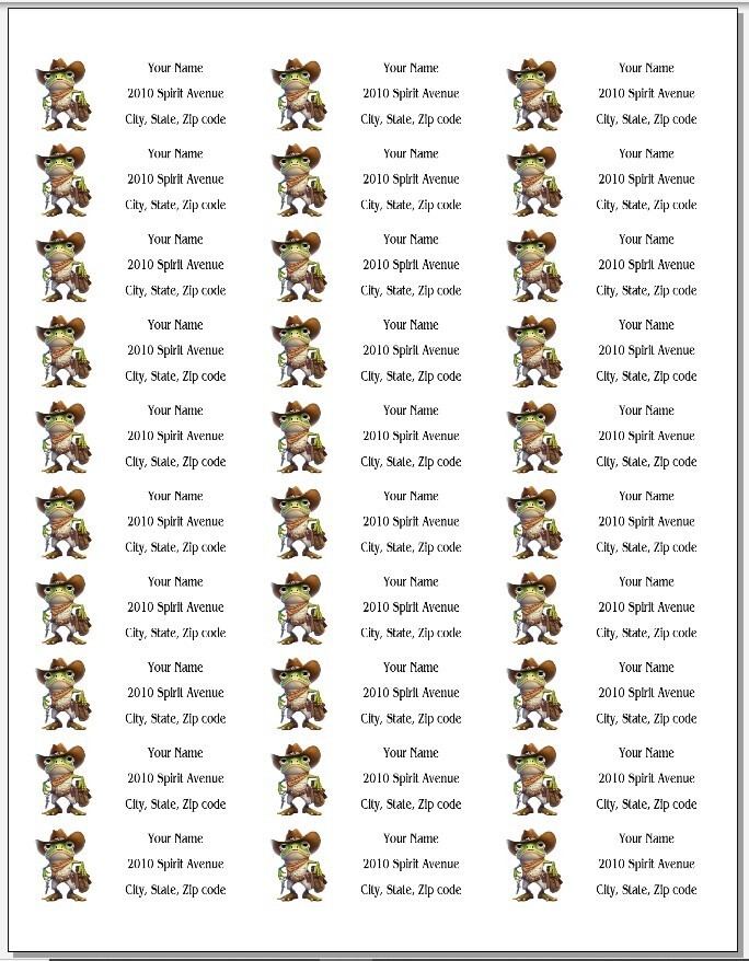 150 Cute Frog Sheriff Mailing Return Address Labels Personalized