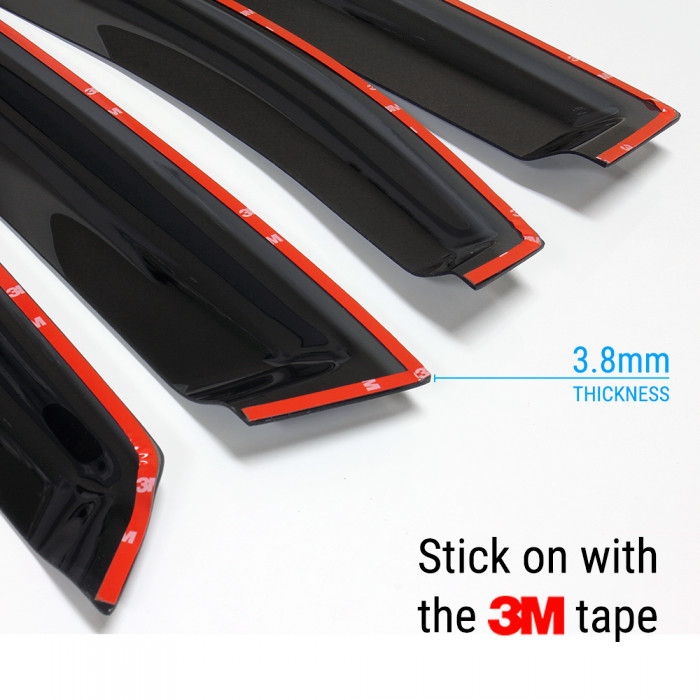 Side Window Sun Vent Visor Rain Guards for Mitsubishi 2008-2017 Lancer Evo