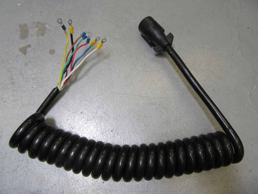 Bargman 54006-045 Connector - Coiled 7-Way Molded Trailer End - 10'