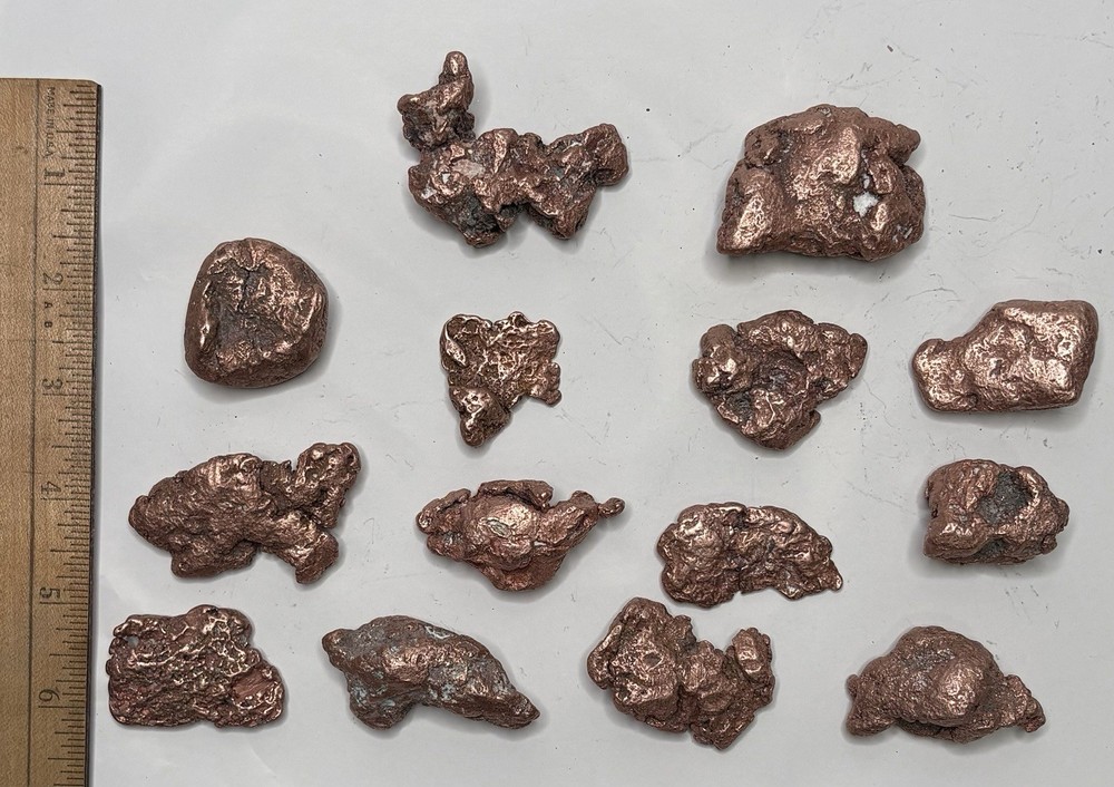 Native Upper Michigan Native Keweenaw Solid Copper Specimen Nuggets 2 Pound Lot
