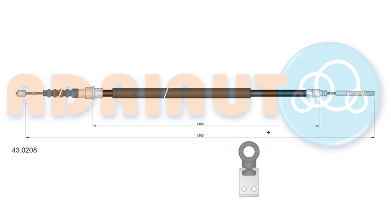 Cable Pull, parking brake ADRIAUTO 43.0208