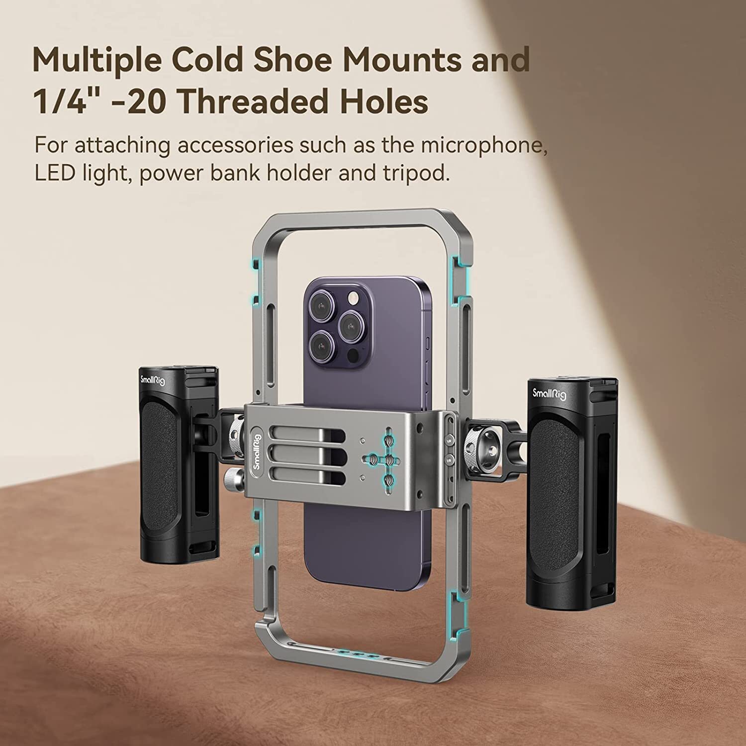 SmallRig Universal Phone Cage Smartphone Video Rig for iPhone 16 Pro/Pro Max