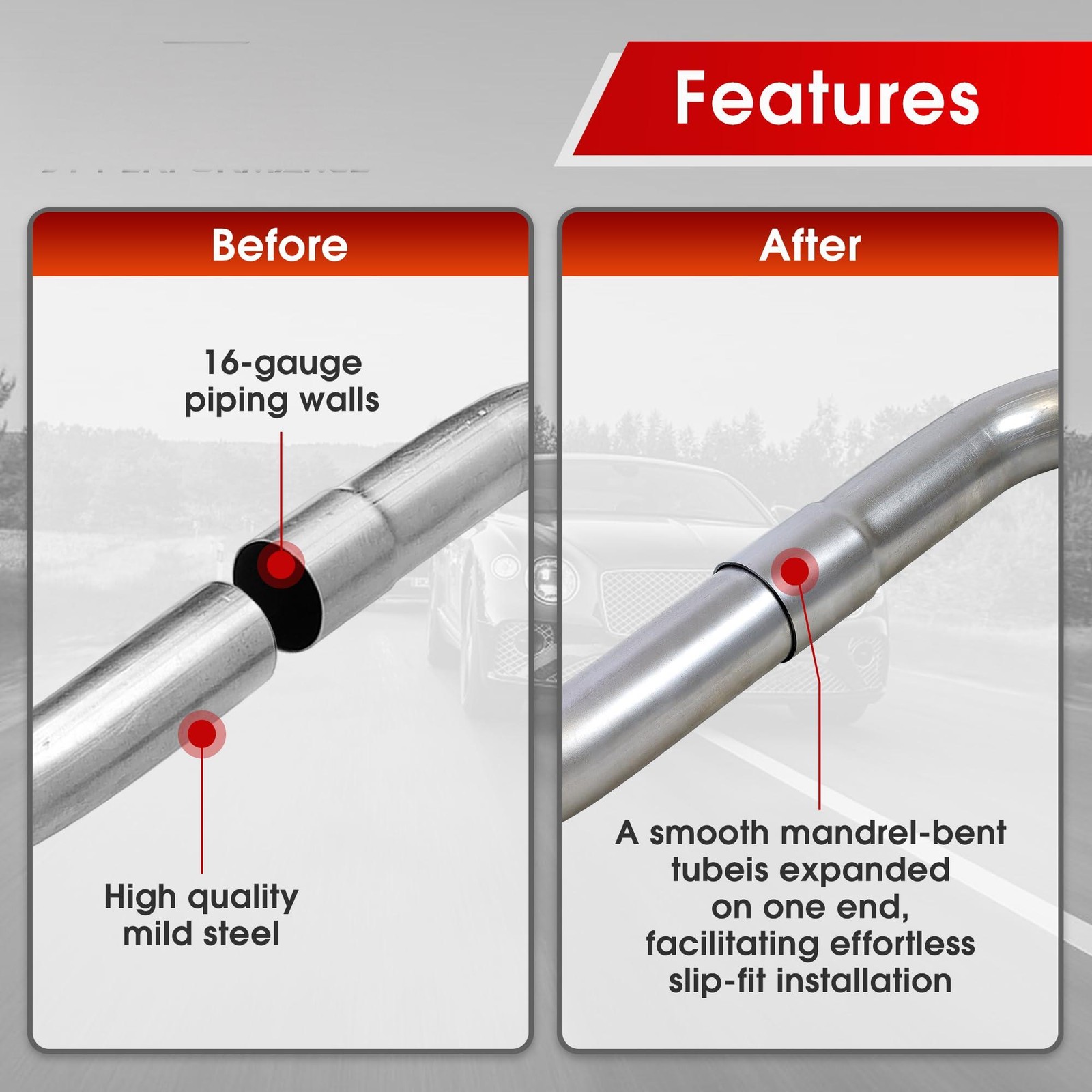 8 PCS 2.25” Inch Custom Exhaust Tubing Mandrel Bend Pipe Straight U Bend 90° Kit