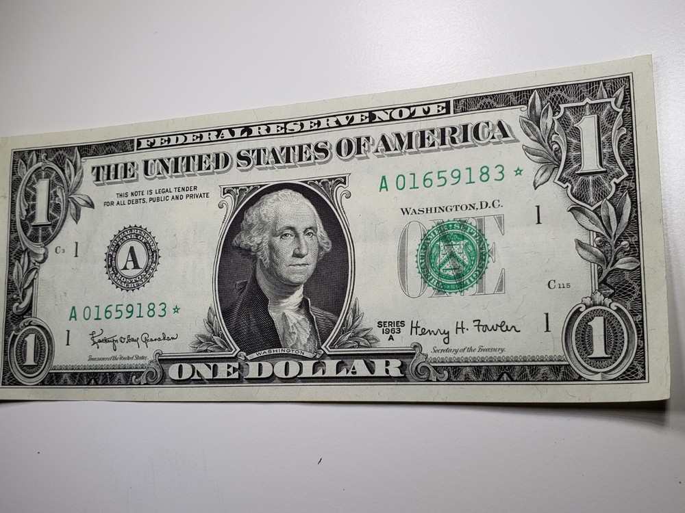 Series 1963A $1 Dollar Star Note A Block