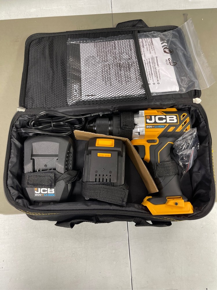 JCB 20v Cordless Drill Driver Power Tool Variable Speed Kit