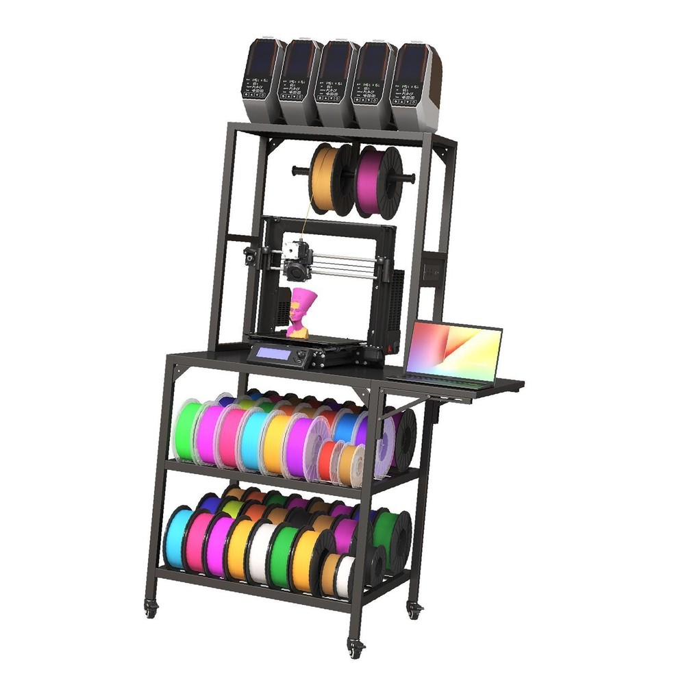 Printer Stand, Heavy Duty Printer Table Stand with Filament Storage Rack,