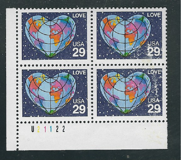 Scott #2535 29 Cent...LOVE ... Plate Block