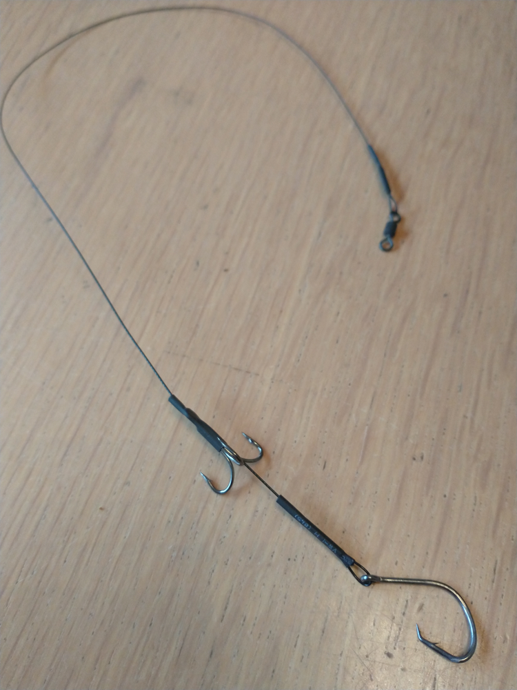 BOSS PIKE RIGS - 3 x Double Baitholder Hook Rigs - Pike Wire Traces