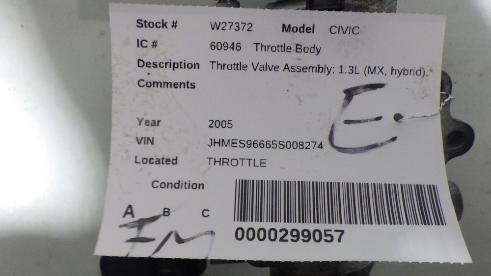 05 HONDA CIVIC Throttle Body