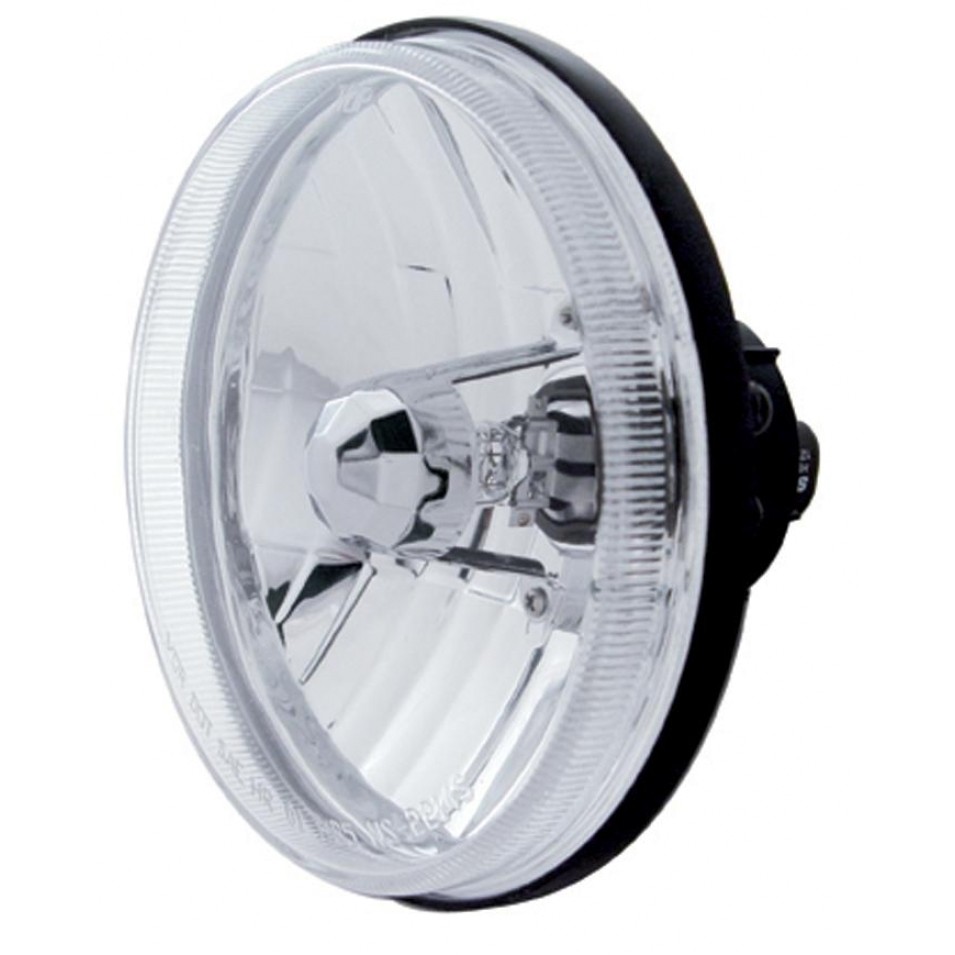 Peterbilt 359 Style Headlight - Crystal Halogen Bulb -304 Staineless - Passenger