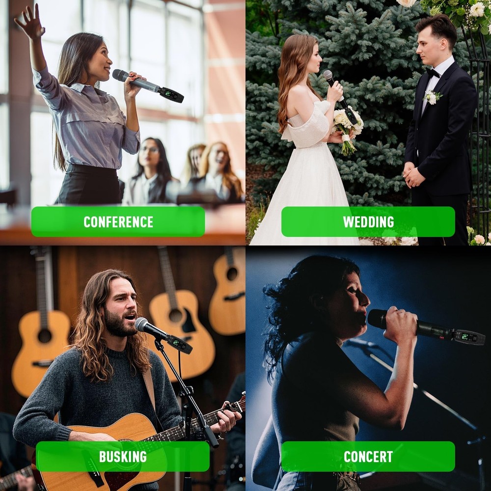 UHF Wireless Microphone System,Transmitter and Receiver XLR Adapter for Dynam...