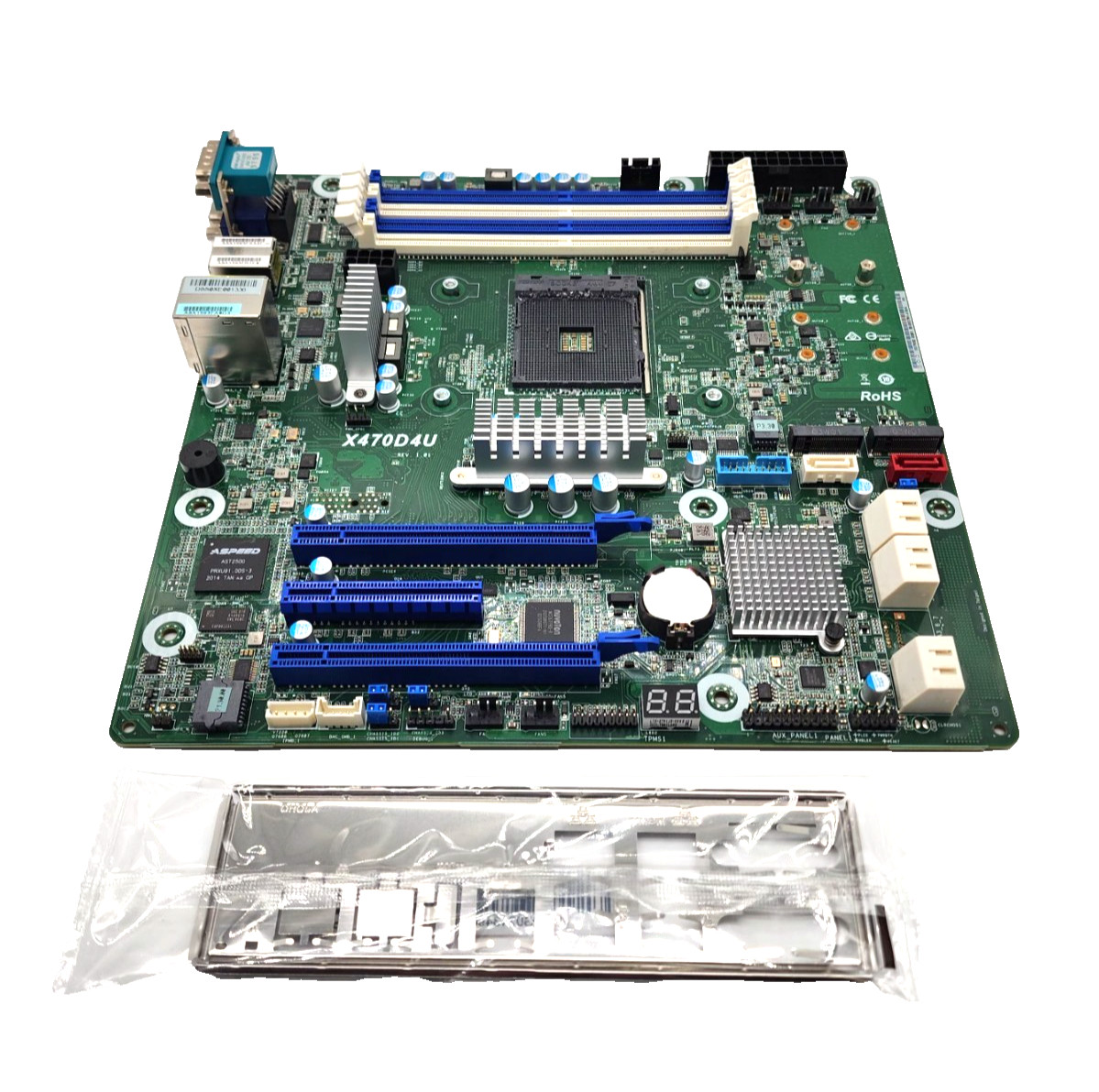ASRock Rack X470D4U Server Motherboard + I/O