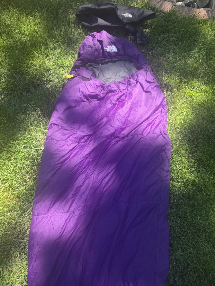 north face one sleeping bag purple Regular Used