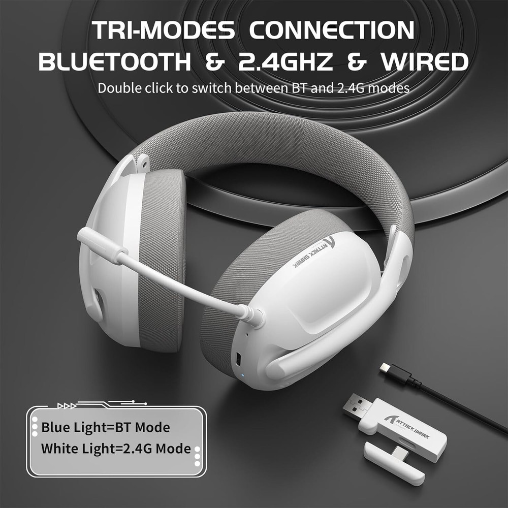 ATTACK SHARK L80 Light Weight Gaming Headset Lightweight Wireless Gaming Headset