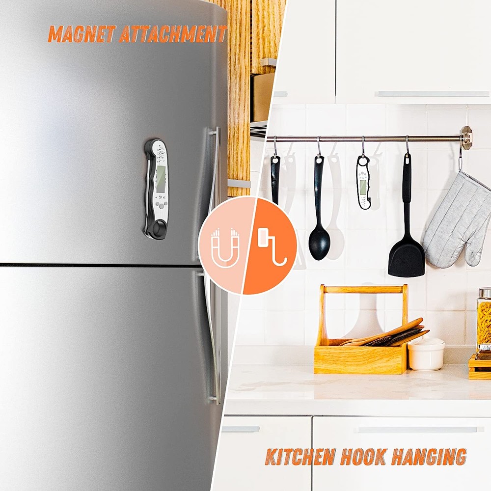 Ultra Fast Accurate Meat Thermometer with Large Backlight Waterproof Design