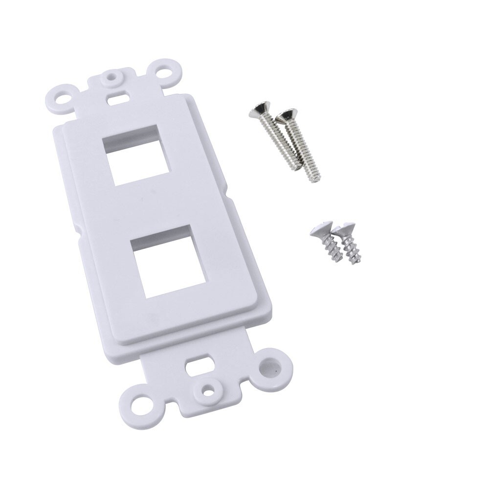 2-Port Single Gang Keystone Decora Style Insert Strap (White, 10 Pack)