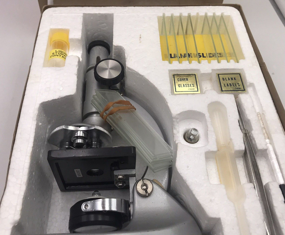 Vintage SEARS ROEBUCK Microscope Set 75 to 600 Power Microscope Set