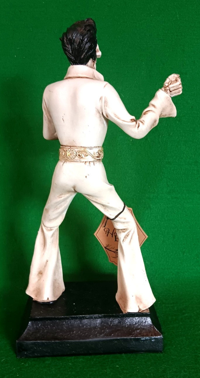 Hallow's Eve 12" Skeleton Elvis Performing in White Jumpsuit Resin Figurine,NWT!