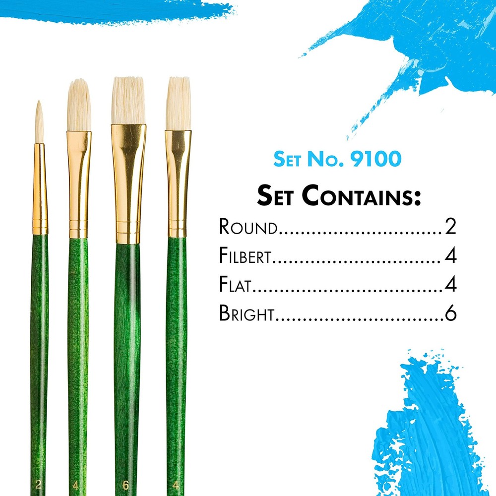 Princeton RealValue Paintbrush, Green Set-9118