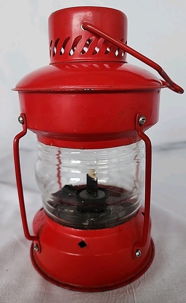 2 Vintage Red Railroad Look Lanterns