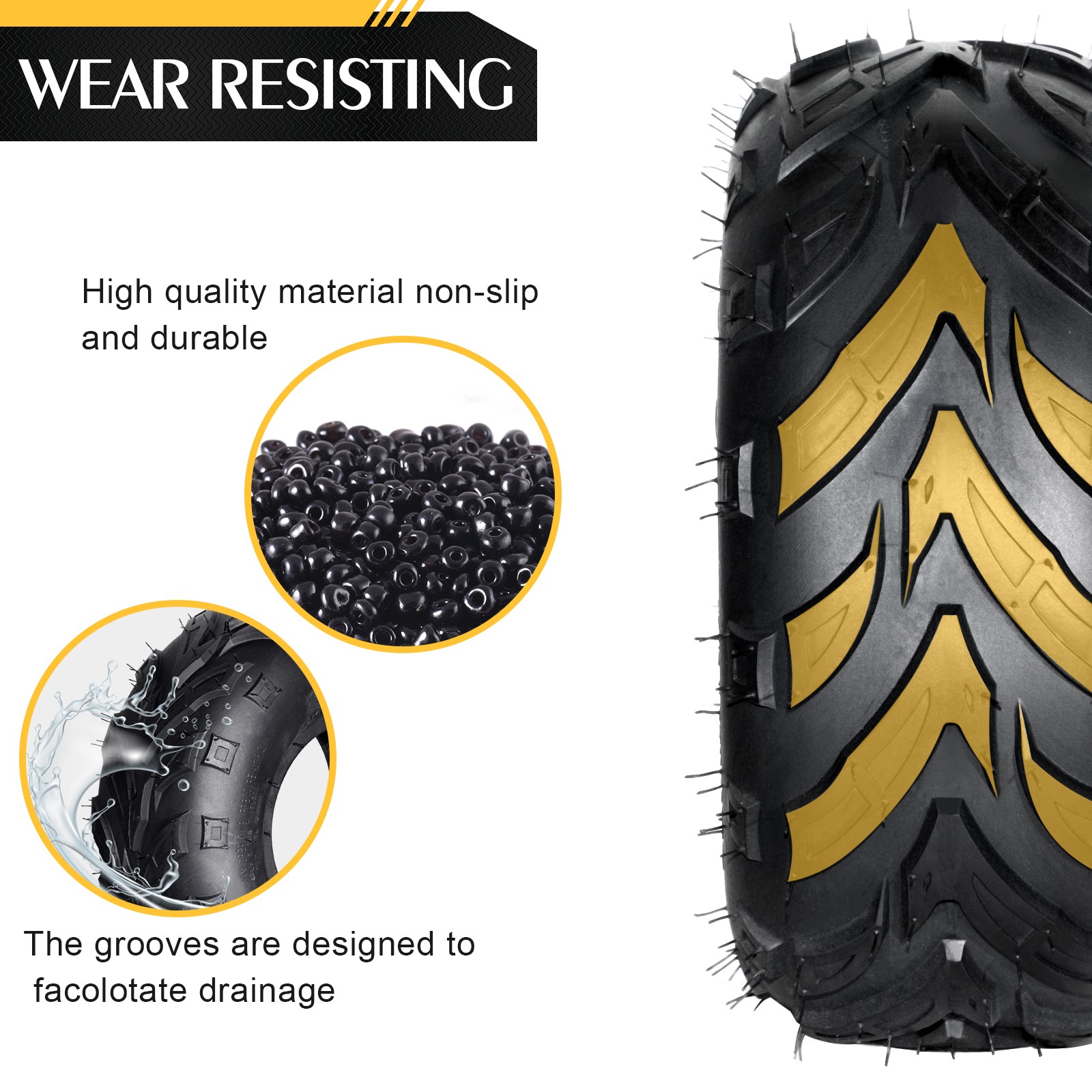 Set of 2 145/70-6 ATV Go Kart Street Mini Bike Tires 4PR 145/70x6 Tubeless