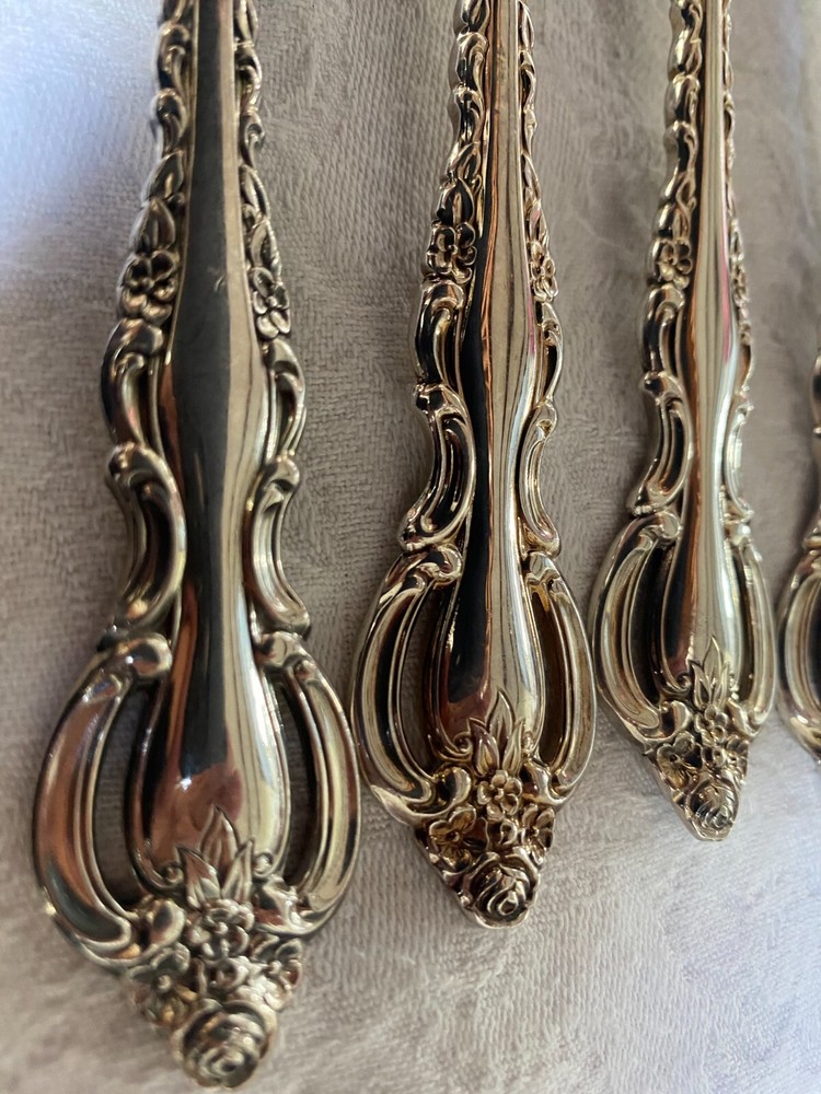 INTERNATIONAL DEEPSILVER SILVER PLATED FLATWARE "COUNTESS" (5) DINNER FORKS 8"