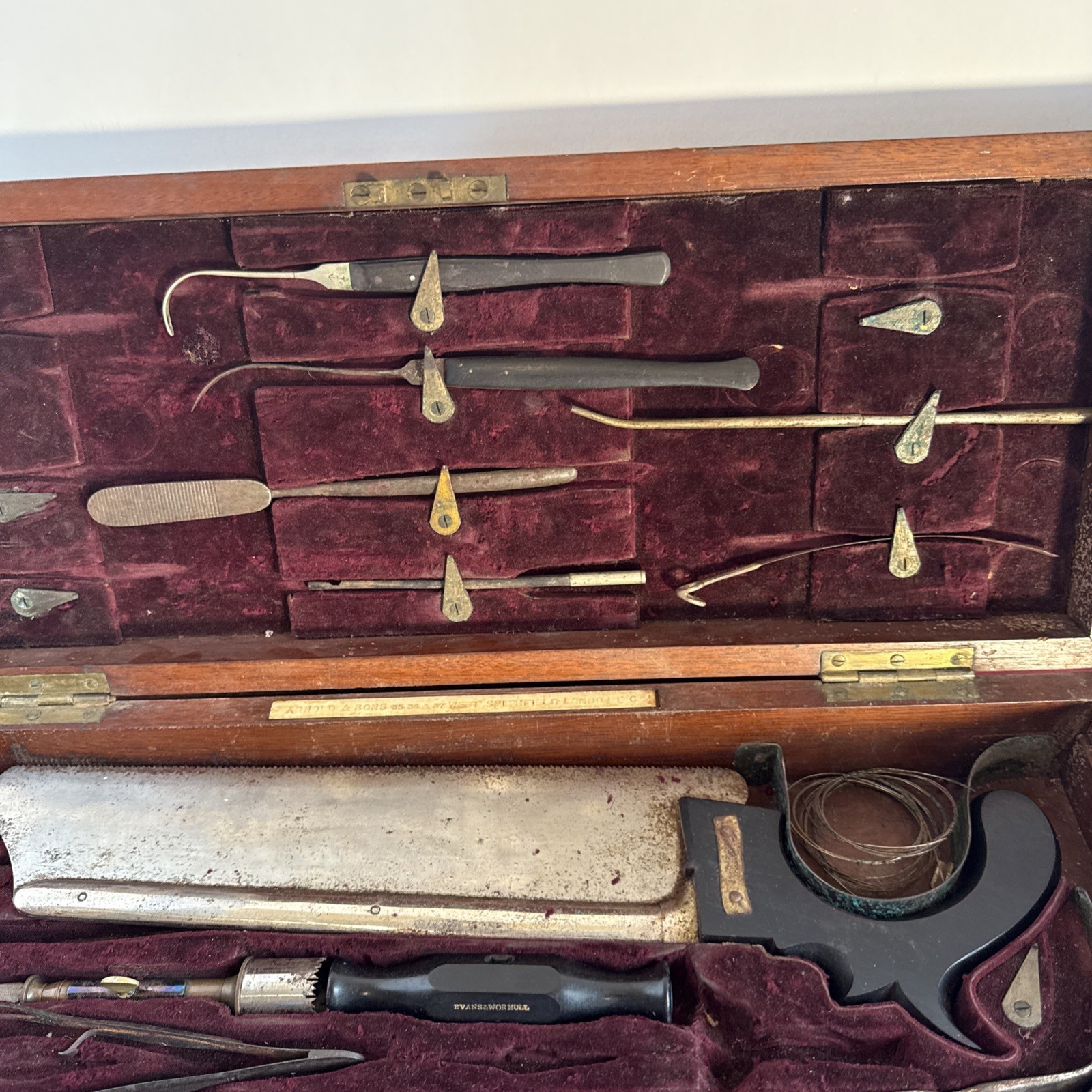 MUSEUM RARE: 43rd Regt Foot Surgical Kit - Arnold & Sons -1843-1886 & WWI Marked